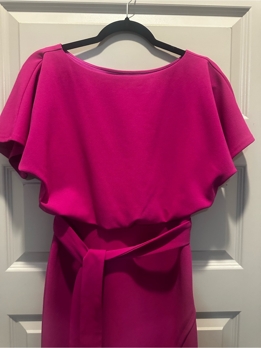 Kensie Magenta Tie-Waist Midi Dress - Picture 2 of 6
